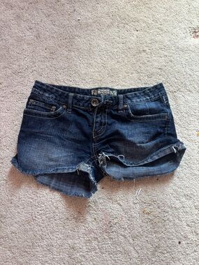 Dark Blue Denim Cutoff Shorts - Women's Casual Jean Shorts